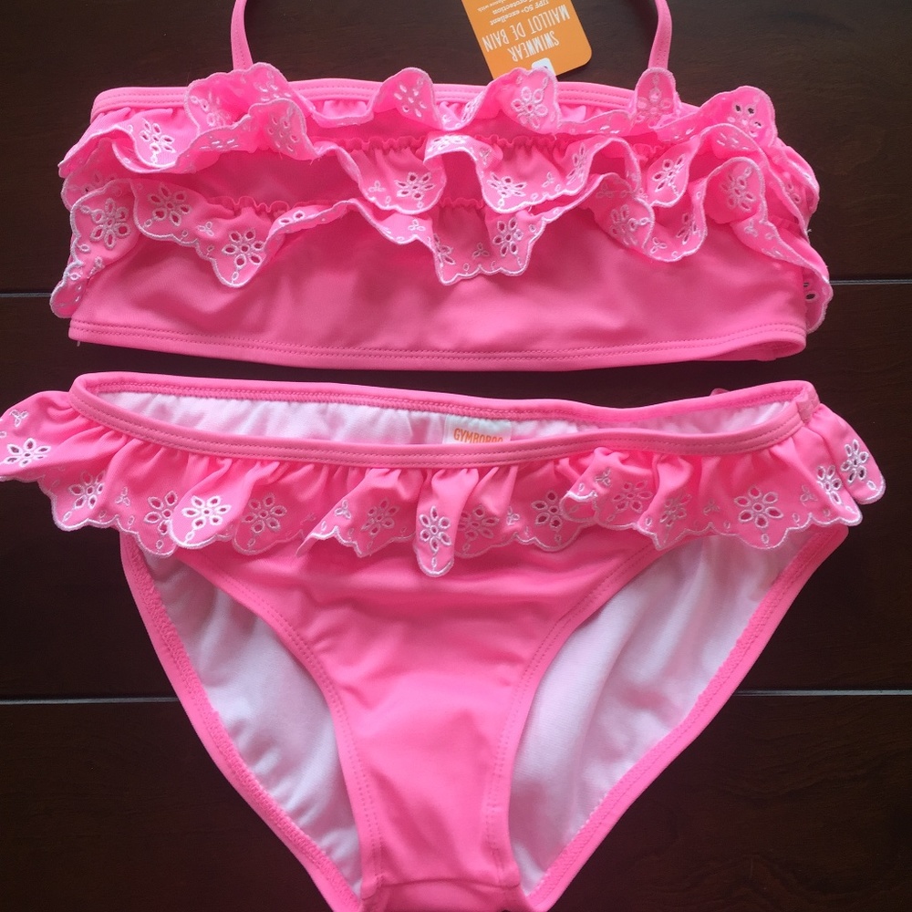 Girls 2pc swimsuit set Sz L 10-12 NWT
